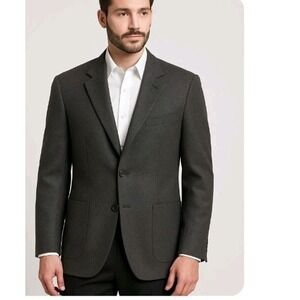 Brooks Brothers 100% Wool Blazer Jacket Gray Size 46R Classic 2-Button Pockets